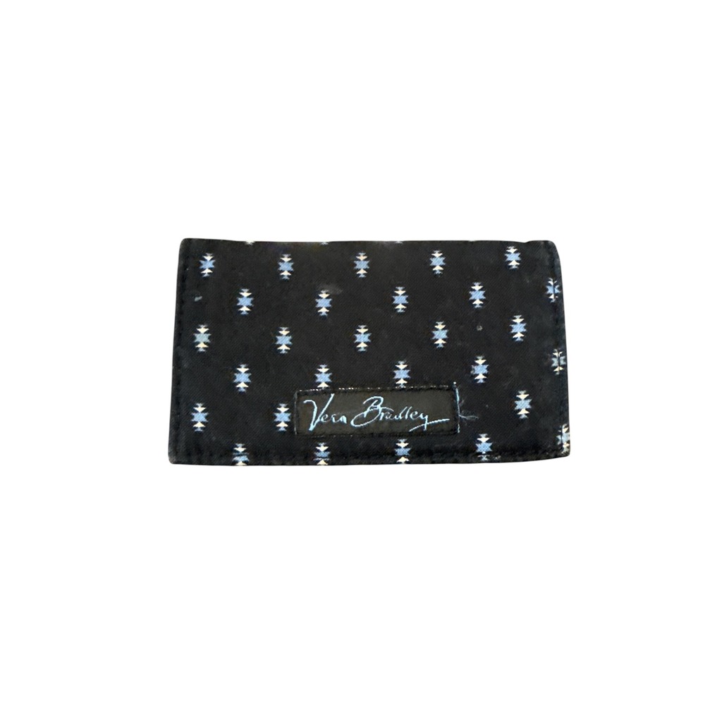 Vera Bradley Alpine Black Quilted Business Card Holder Wallet Accessory